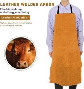 Leather Welding Work Apron,Brown Leather Apron for Men - Picture 1 of 4