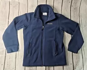 Columbia Youth Fleece Full Zip Sweater Fleece Jacket Coat Blue Size Small - 8 - Picture 1 of 6