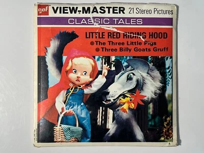 View-Master - Little Red Riding Hood Three Little Pigs Billy Goats Gruff 3 Reels - Image 1 of 4