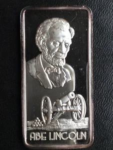 1974 Hamilton Mint Abraham Lincoln HAM-586 Silver Art Bar A1622 - Picture 1 of 6