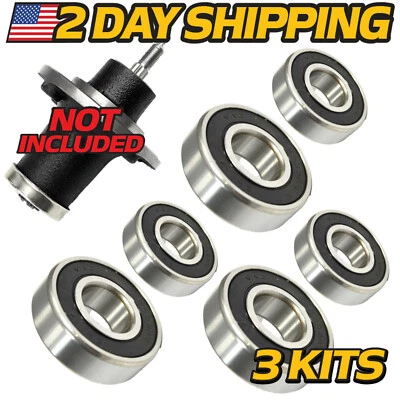 (3 Kits) Mandrel Spindle Bearing Rebuild Kit fits Husqvarna Craftsman 539131898 - Image 1 of 4