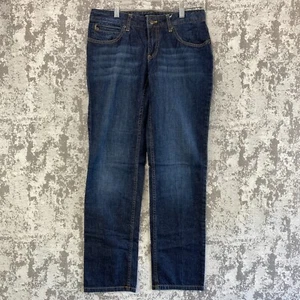 Pantalones de mezclilla Jill para mujer 2 31 x 30 azules tiro bajo pierna recta lavado oscuro elásticos - Imagen 1 de 17