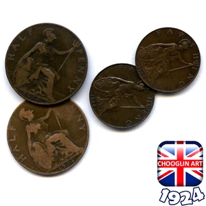 Collection of BRITISH 1924 GEORGE V coins, 101 Years Old! - Picture 1 of 2