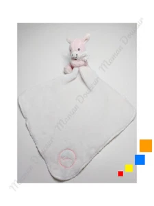 Doudou Plat/Mouchoir Regliss Âne Rose Pastel Blanc Premier Calin Les Amis Kaloo - Picture 1 of 3