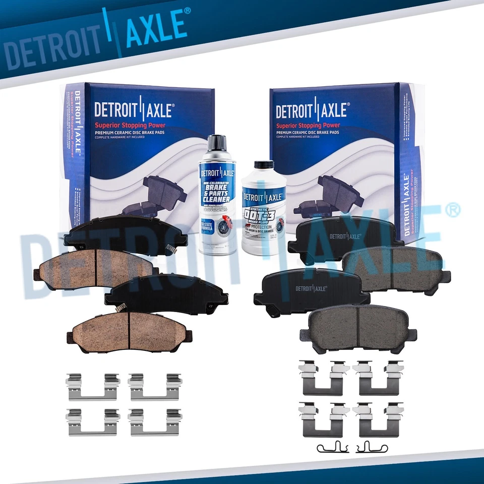 Pastillas de freno delanteras y traseras de cerámica con herrajes para Honda Pilot Acura MDX ZDX Foto 1 de 4