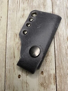For Bic Lighter Gray Full Grain Leather Keychain Holder Handmade In The USA - Picture 1 of 2