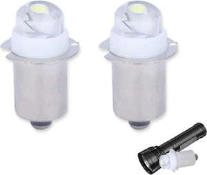 2 Pack Flashlight Bulbs 30 Lumen 3-Volt LED PR6 Replacement Bulb for Flashlights - Picture 1 of 12