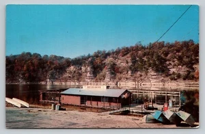 Postkarte Cricket Creek Boot Dock Cafe Highway 65 Omaha Arkansas Vintage unbenutzt - Bild 1 von 2