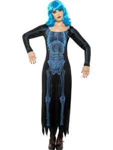 Women's X Ray Costume Long Sleeve Tube Skeleton Dress Size Medium - Picture 1 of 1