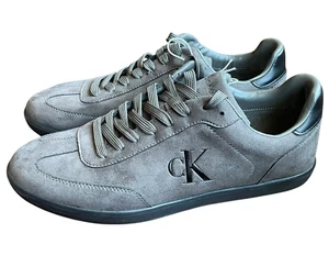 Calvin Kline Casual Shoes Sneakers Charcoal Grey Suede Logo Men's Size 11 - Picture 1 of 14