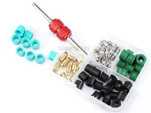 Valve Washer Rubber Core Gasket + Remover Air Con Refrigerant Insert Tool Set - Picture 1 of 3