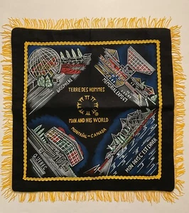 RARE FIND!! VINTAGE SOUVENIR THROW PILLOW CASE TERRE DES HOMMES MONTREAL CANADA - Picture 1 of 4