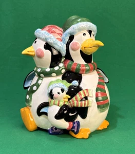 Tarro de galletas vintage Mecuries Home Trends Holiday Penguin - tema invierno/navidad - Imagen 1 de 14