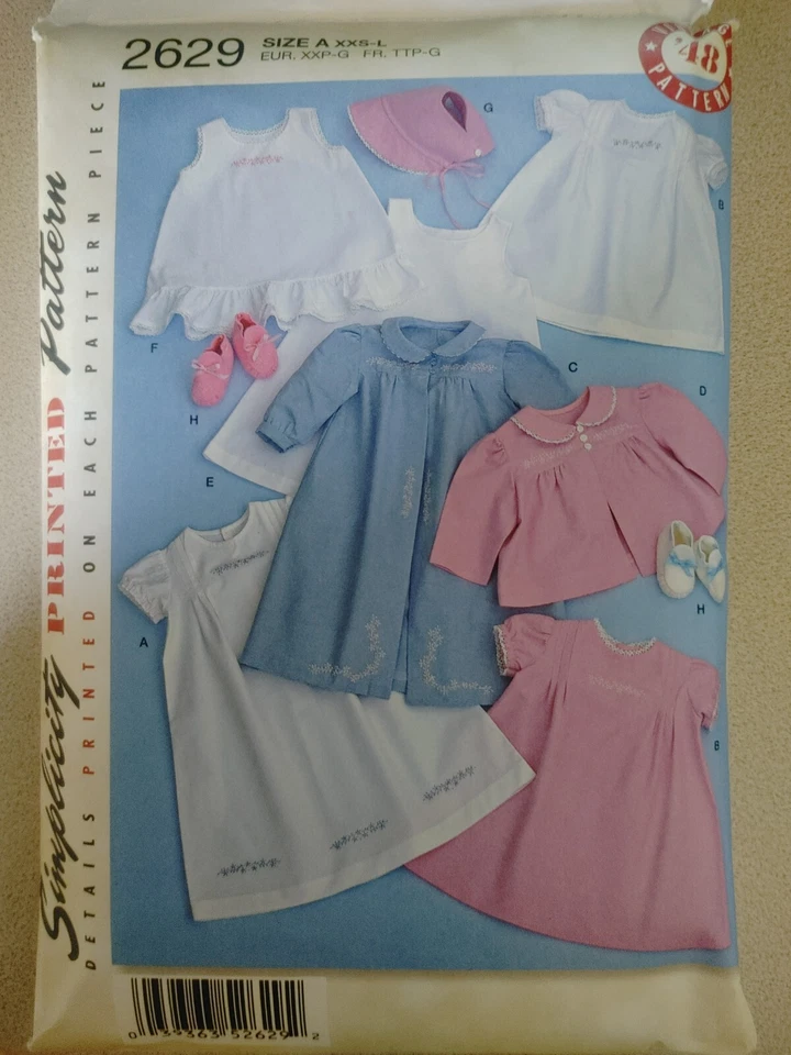 UNC 1948 Baby Layette Hat Repro Simplicity 2629 Size a XXS XS S M L 40s Pattern