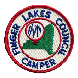 Vintage BSA Boy Scout Patch, Finger Lakes Council Camper, New York State, 3 Inch - Picture 1 of 3