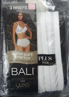 Bali Luxe Briefs Women 3XL Underwear Plus Size Super Soft Stretch 3 pair - Image 1 of 4