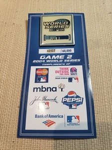 SGA 2004 WORLD SERIES PIN "I LIVE FOR THIS" GAME 2 42,227/60,000 RED SOX Rare - Picture 1 of 5