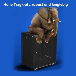 12U Netzwerk Server Rack Schrank Gehäuse Tiefe Tür Schloss mit Rollschuhen - Bild 1 von 5