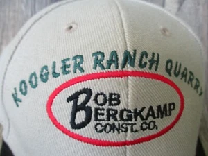 KOOGLER RANCH Quarry BOB BERGKAMP CONSTUCTION CO  Hat Embroidery - Picture 1 of 5