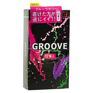Okamoto Groove Extra Lubricated Latex Pink Thin Condoms Japan Box Of 12 - Picture 1 of 2