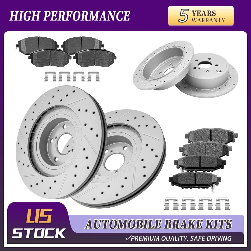 Almohadilla cerámica de rotor perforado delantero trasero para Subaru Impreza Forester Legacy Outback Foto 1 de 4