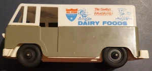 Vintage 1950s Superman All Star Dairies Truck Bank No Plug Unbroken Wheels RARE - Picture 1 of 22