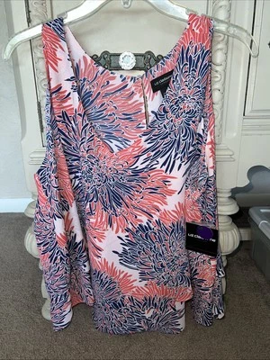 LIZ CLAIBORNE Women 100% Polyester Tank Top Layered Floral Multicolor Size XL - Image 1 of 4