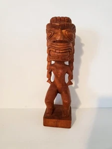 Handgefertigte geschnitzte "Tiki" Statue, (gekauft in Hawaii), (8 Zoll groß) authentisch - Bild 1 von 6