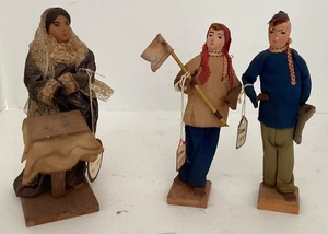 Lot VTG 1977 Israeli Hand crafted 7" Folk Dolls 1977 Israel - Picture 1 of 13
