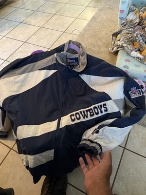Cortavientos de colección Dallas Cowboys grande para hombre jugador profesional NFL fútbol años 90 Foto 1 de 4