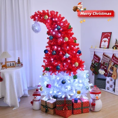 Sombrero de Papá Noel de 6 pies estilo árbol de Navidad interior preiluminado con bisagras artificial con luz Foto 1 de 4