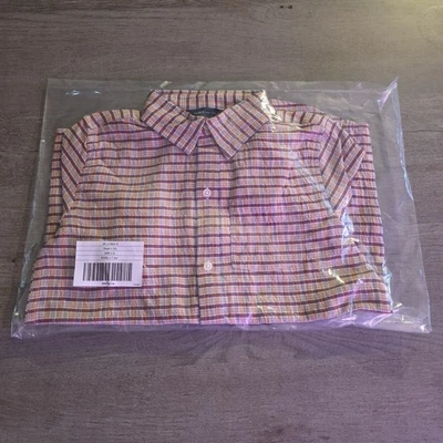 Janie And Jack Boys Plaid Seersucker Twill Shirt Size 6 Brown  - Image 1 of 2