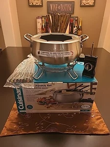 Cuisinart CEF-30PC Electric Fondue Set 3 Quart Stainless W/8Forks Receipe Bk#101 - Picture 1 of 17