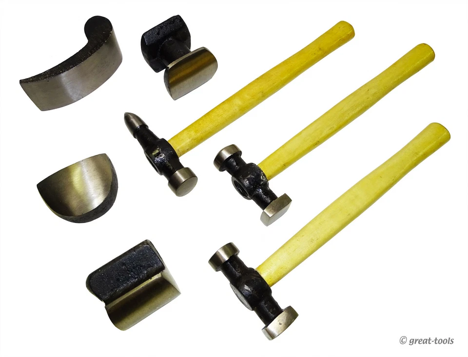 JUEGO REPARACIÓN CARROCERÍA COCHE - Mangos madera - Martillos - Muñecos - Herramientas coche Foto 1 de 1