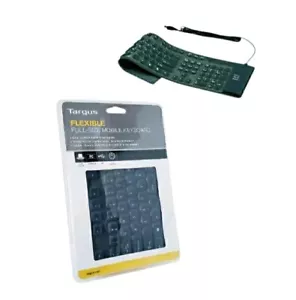 Targus AKB13US Flexible Full Size USB Water Resistant Wired Mobile Keyboard New - Picture 1 of 10