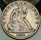 1839 Seated Liberty Half Dollar 50C Ungraded Choice 90% Silver US Coin CC21556