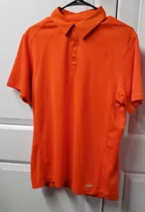 Tek Gear Men's Polo Shirt Size: Medium Orange Short Sleeve NICE Performance - Picture 1 of 12