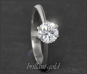 Solitär Brillant Damen Ring aus 585 Gold, 1,10ct Diamant in Si2; 14K Weißgold