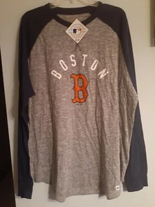 New Majestic Boston Red Sox 2 XL Gray/Navy Special Move Long Sleeve T-Shirt!!! - Picture 1 of 4
