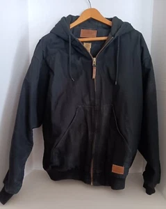 Chaqueta de trabajo Schmidt para hombre 2XLR negra cremallera completa algodón lona capucha - Imagen 1 de 5