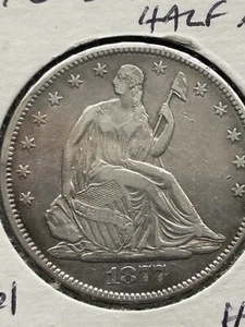 1877 seated liberty half dollar- XF - Picture 1 of 3