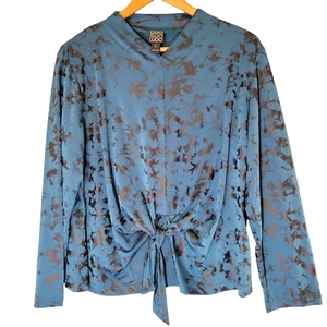 Clara Sunwoo Top Damen 1X Folienbluse Abstrakt Metallic Splatter Leise Luxus - Bild 1 von 11