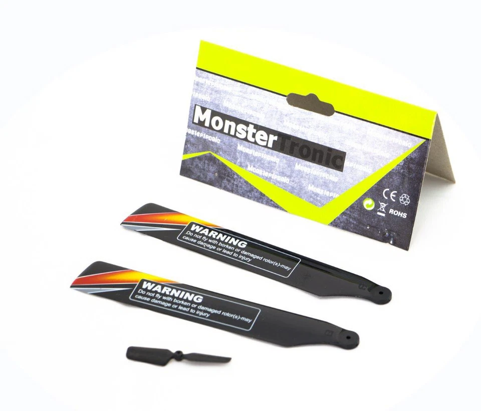 Monstertronic Hauptrotorblätter und Heckrotoblatt MT100FBL , MT100FBL-07 - Bild 1 von 1