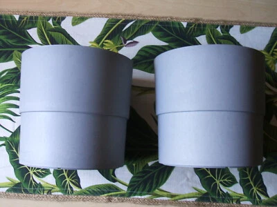 2 Stück Nypon 15346 Ikea Blumen - Übertopf Blumentopf drinnen/draußen grau - Bild 1 von 4