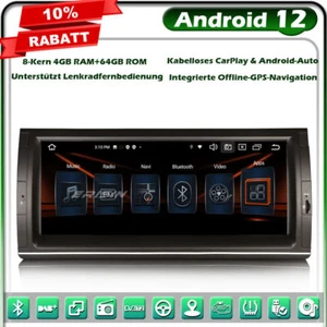 10.25" 8-Kern Android 14 Autoradio GPS Navi für BMW X5 E53 DAB+BT CarPlay Canbus - Bild 1 von 22