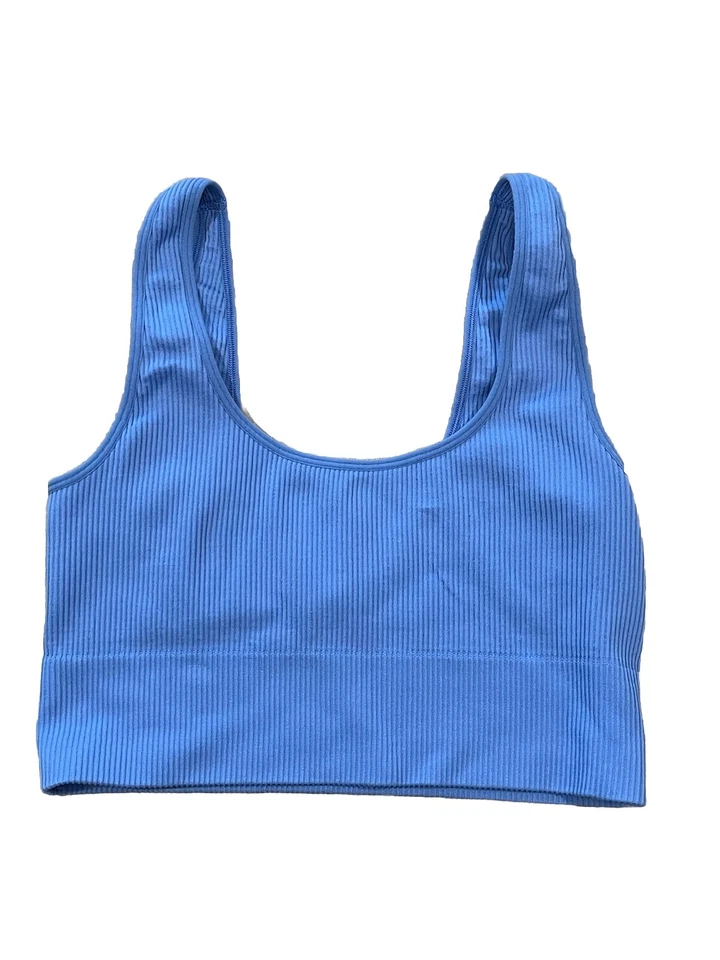 Bralette sin costuras acanalado Gap Body talla grande azul Foto 1 de 4