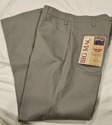Mens VINTAGE JCPENNEY Deadstock BIG MAC Gray Western Jeans USA 34X30 (42) - Image 1 of 4