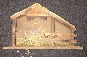 Vintage Christmas Wooden Manger Crèche Nativity 15“ Long - Picture 1 of 2