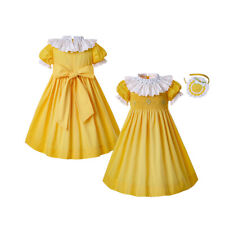 Girl Vintage Easter Smocked Dresses size 2 3 4 5 6 8 10 12 14 Embroidered Dress