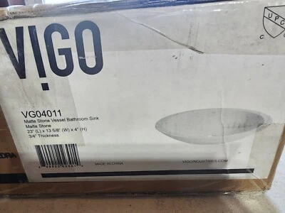 Fregadero de baño ovalado de piedra blanca mate VIGO VG04011 Foto 1 de 4